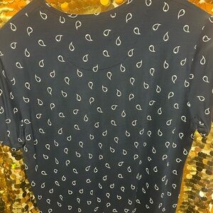 Derek Rose Navy Blue Men's Tee with White Teardrop Design